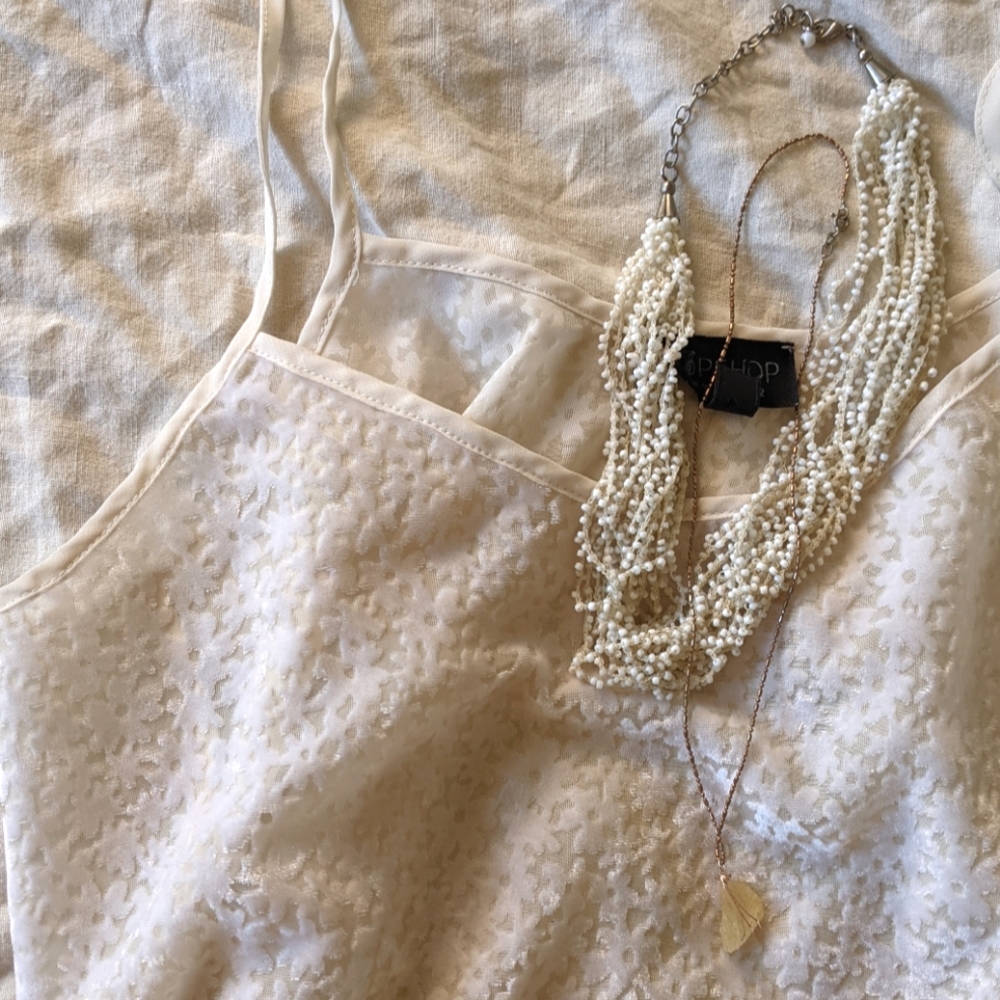 Topshop Sheer Velvet Floral Tank